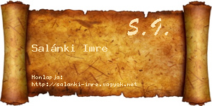 Salánki Imre névjegykártya